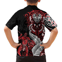 Aotearoa Toitu Te Tiriti Family Matching Tank Maxi Dress and Hawaiian Shirt Whakairo Wheku