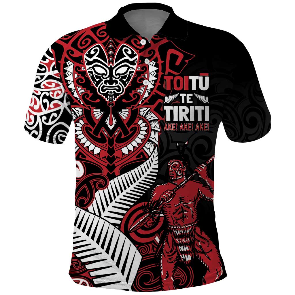 Aotearoa Toitu Te Tiriti Polo Shirt Whakairo Wheku LT7 Black - Polynesian Pride