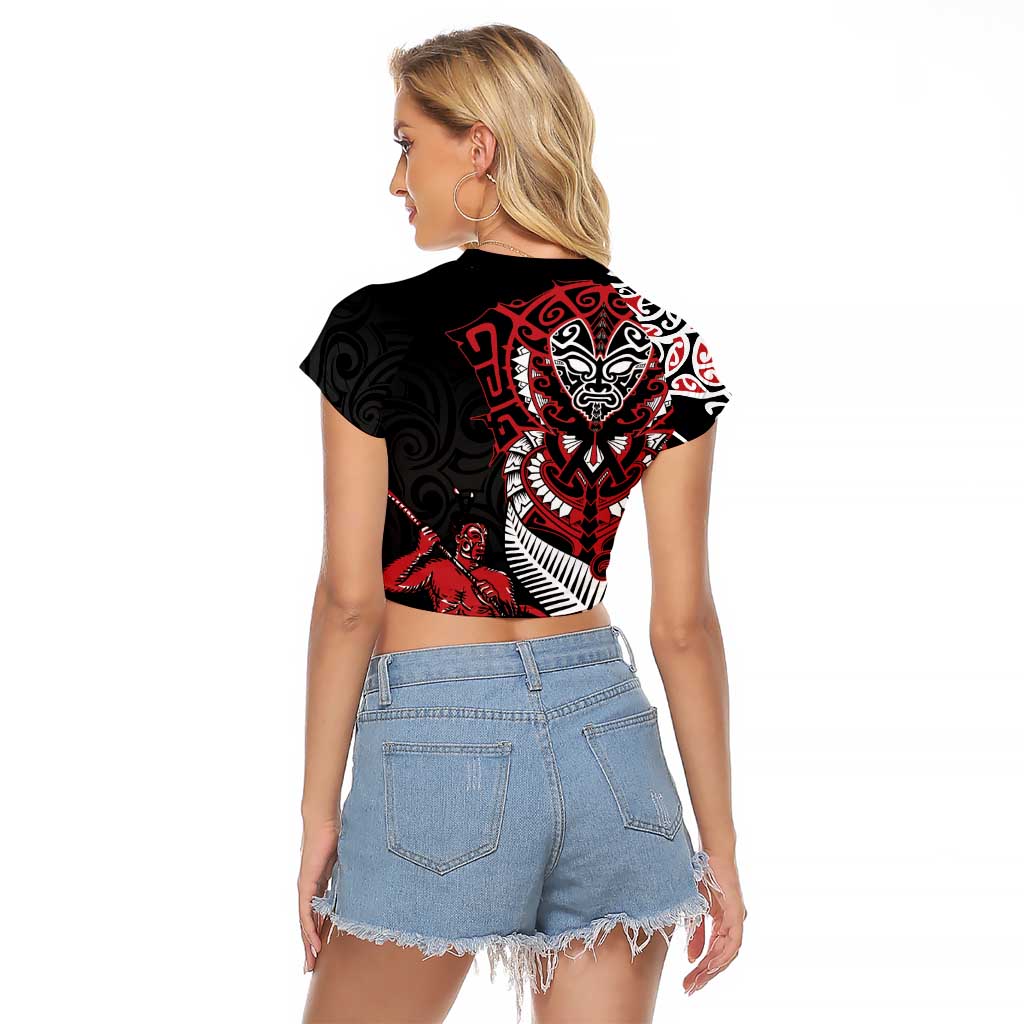 Aotearoa Toitu Te Tiriti Raglan Cropped T Shirt Whakairo Wheku