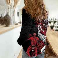 Aotearoa Toitu Te Tiriti Women Casual Shirt Whakairo Wheku LT7 - Polynesian Pride
