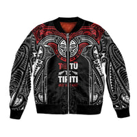 Aotearoa Maori Personalized Bomber Jacket Toitu Te Tiriti Ake! Ake! Ake! LT7 Unisex Black - Polynesian Pride