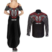 Aotearoa Maori Personalized Couples Matching Summer Maxi Dress and Long Sleeve Button Shirt Toitu Te Tiriti Ake! Ake! Ake!