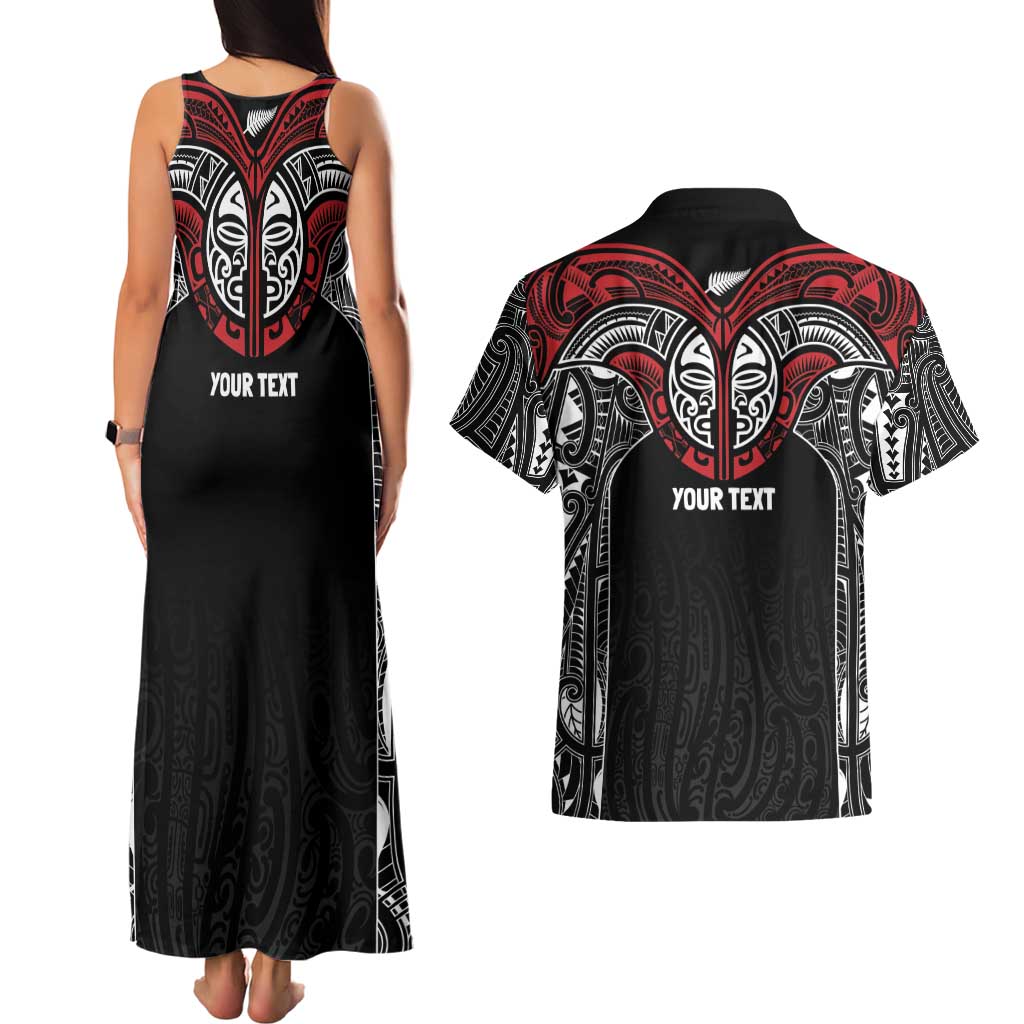 Aotearoa Maori Personalized Couples Matching Tank Maxi Dress and Hawaiian Shirt Toitu Te Tiriti Ake! Ake! Ake!