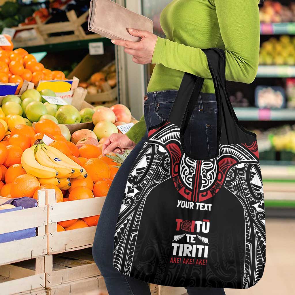 Aotearoa Maori Personalized Grocery Bag Toitu Te Tiriti Ake! Ake! Ake!