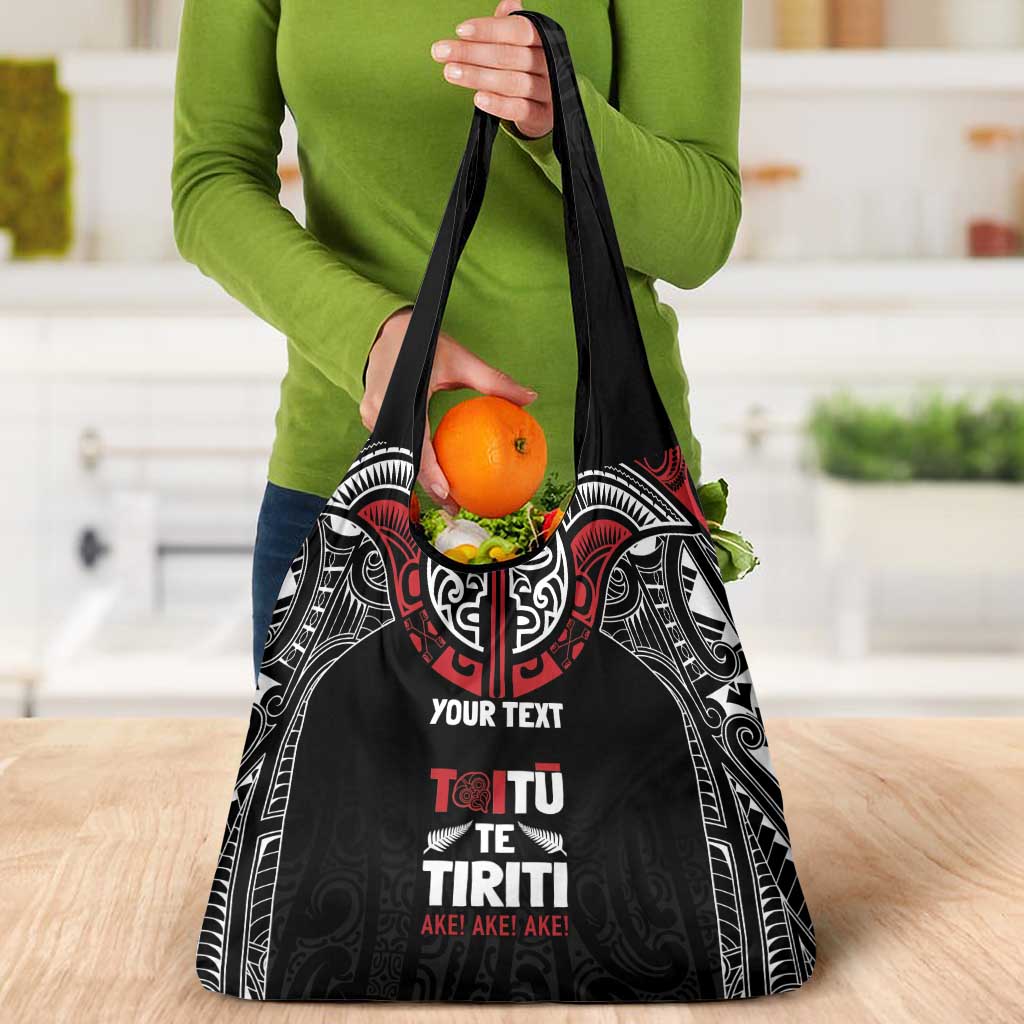 Aotearoa Maori Personalized Grocery Bag Toitu Te Tiriti Ake! Ake! Ake!