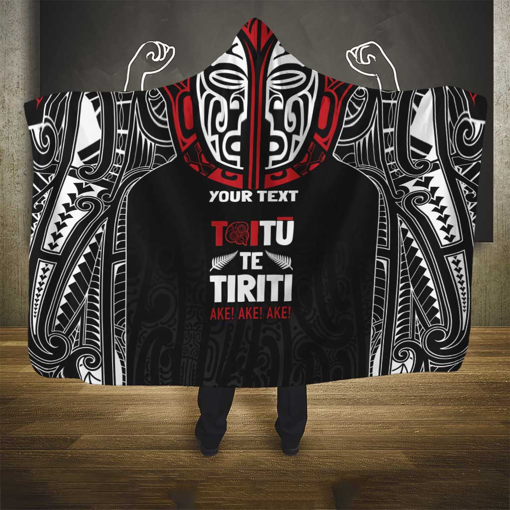 Aotearoa Maori Personalized Hooded Blanket Toitu Te Tiriti Ake! Ake! Ake!