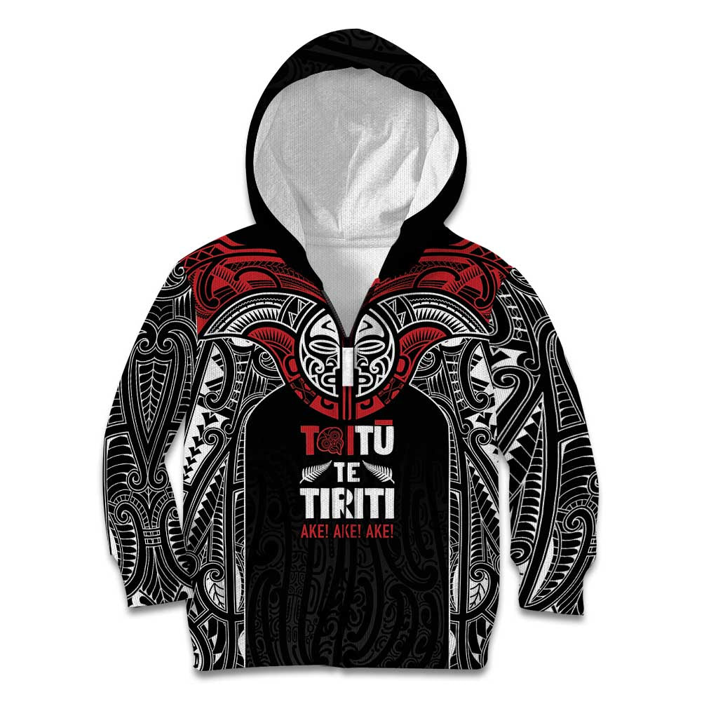 Aotearoa Maori Personalized Kid Hoodie Toitu Te Tiriti Ake! Ake! Ake!