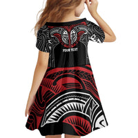 Aotearoa Maori Personalized Kid Short Sleeve Dress Toitu Te Tiriti Ake! Ake! Ake! LT7 - Polynesian Pride