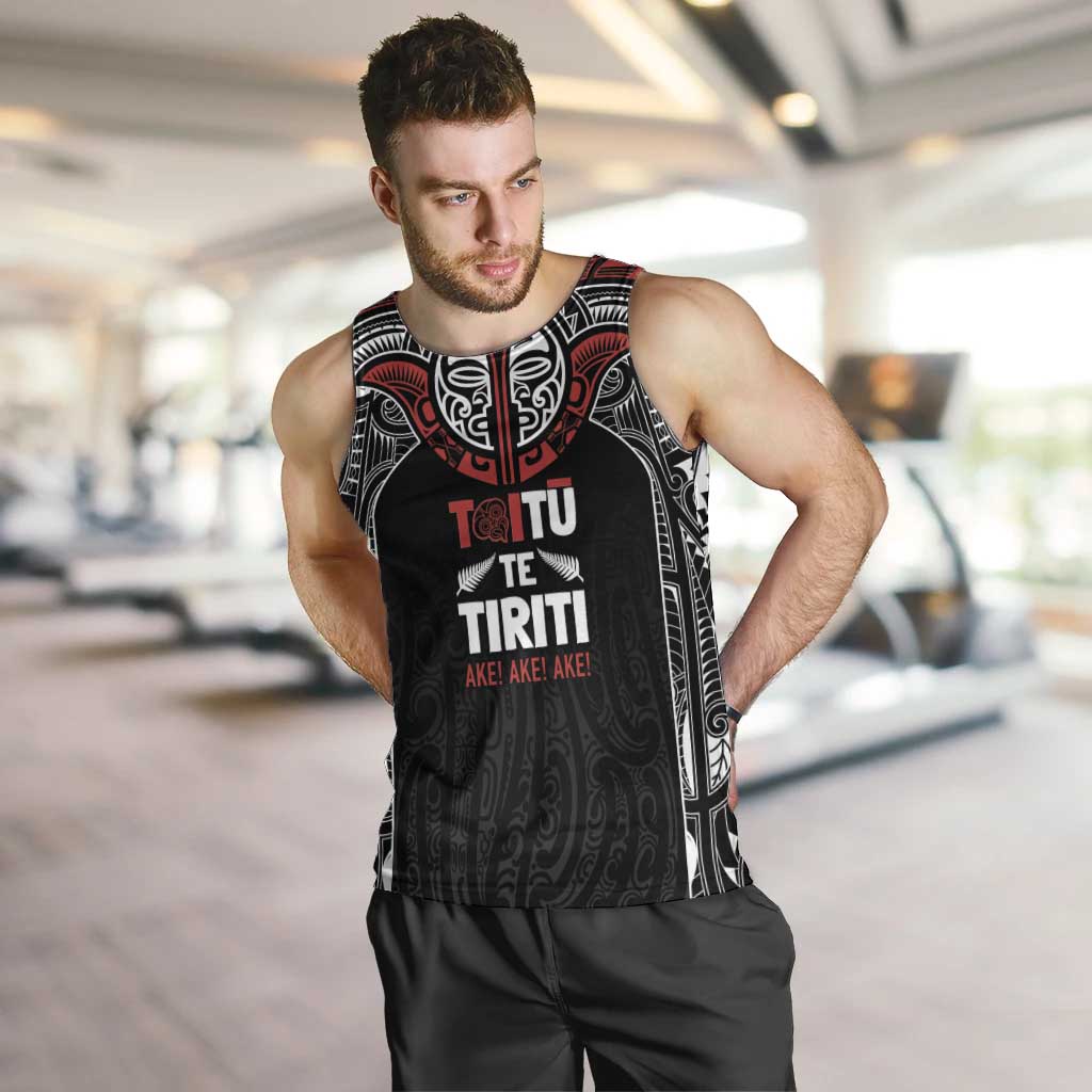 Aotearoa Maori Personalized Men Tank Top Toitu Te Tiriti Ake! Ake! Ake!