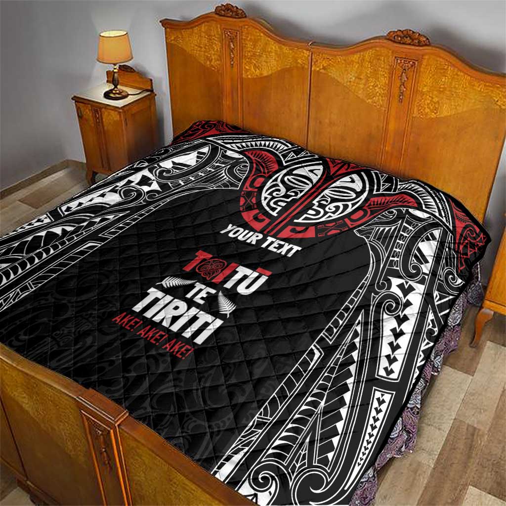 Aotearoa Maori Personalized Quilt Toitu Te Tiriti Ake! Ake! Ake!
