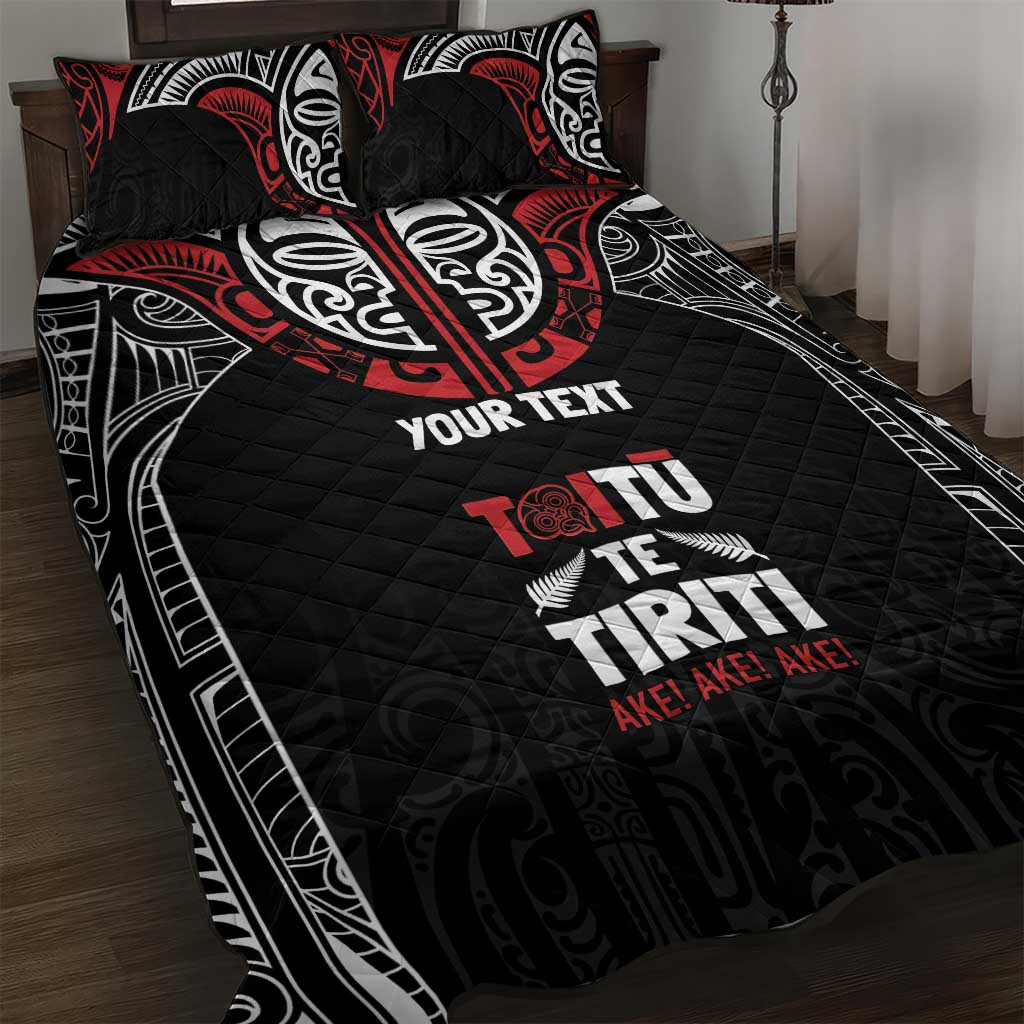 Aotearoa Maori Personalized Quilt Bed Set Toitu Te Tiriti Ake! Ake! Ake!