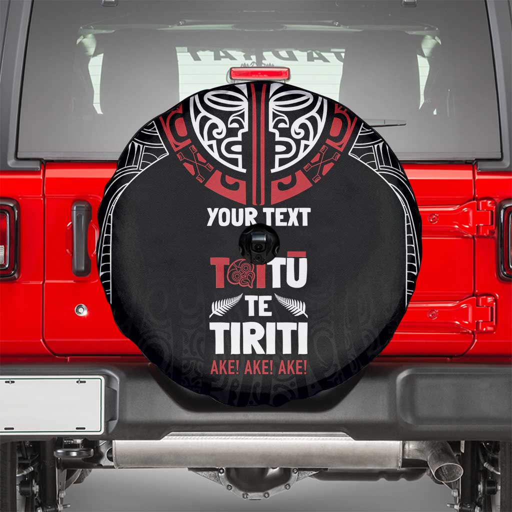 Aotearoa Maori Personalized Spare Tire Cover Toitu Te Tiriti Ake! Ake! Ake!