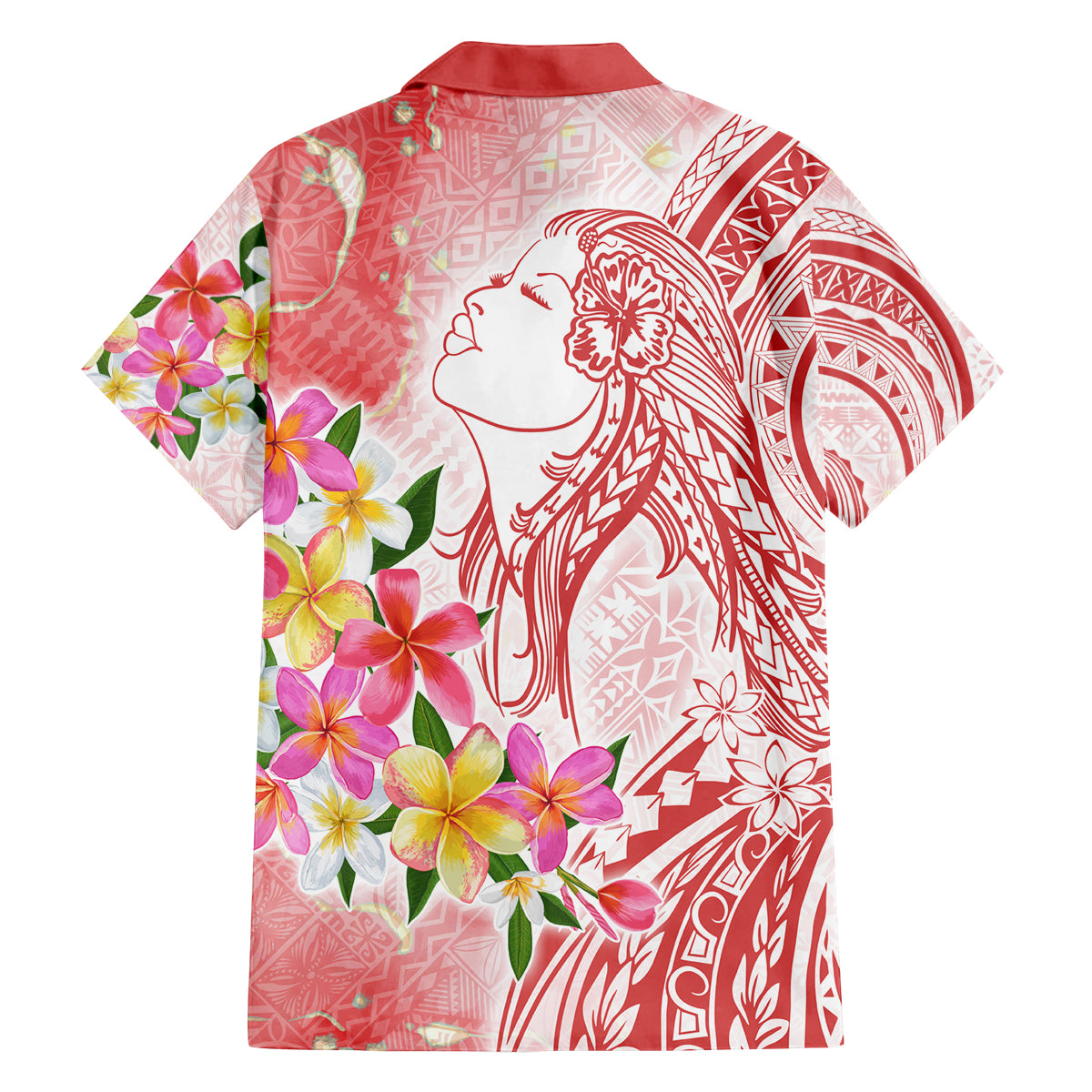 Polynesian Women's Day Wahine Family Matching Off Shoulder Long Sleeve Dress and Hawaiian Shirt Plumeria Marble Glaze - Pink LT7 - Polynesian Pride