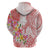 Polynesian Women's Day Wahine Hoodie Plumeria Marble Glaze - Pink LT7 - Polynesian Pride