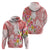 Polynesian Women's Day Wahine Hoodie Plumeria Marble Glaze - Pink LT7 - Polynesian Pride