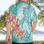 Polynesian Women's Day Wahine Hawaiian Shirt Plumeria Marble Glaze - Teal LT7 - Polynesian Pride