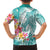 Polynesian Women's Day Wahine Hawaiian Shirt Plumeria Marble Glaze - Teal LT7 - Polynesian Pride