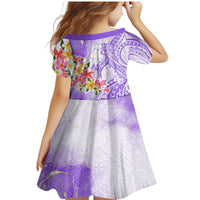 Polynesian Women's Day Wahine Family Matching Mermaid Dress and Hawaiian Shirt Plumeria Marble Glaze - Purple LT7 - Polynesian Pride