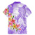 Polynesian Women's Day Wahine Family Matching Mermaid Dress and Hawaiian Shirt Plumeria Marble Glaze - Purple LT7 - Polynesian Pride