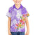 Polynesian Women's Day Wahine Family Matching Short Sleeve Bodycon Dress and Hawaiian Shirt Plumeria Marble Glaze - Purple LT7 Son's Shirt Purple - Polynesian Pride