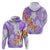 Polynesian Women's Day Wahine Hoodie Plumeria Marble Glaze - Purple LT7 - Polynesian Pride