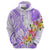 Polynesian Women's Day Wahine Hoodie Plumeria Marble Glaze - Purple LT7 - Polynesian Pride