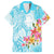 Polynesian Women's Day Wahine Hawaiian Shirt Plumeria Marble Glaze - Turquoise LT7 Turquoise - Polynesian Pride