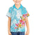 Polynesian Women's Day Wahine Hawaiian Shirt Plumeria Marble Glaze - Turquoise LT7 - Polynesian Pride