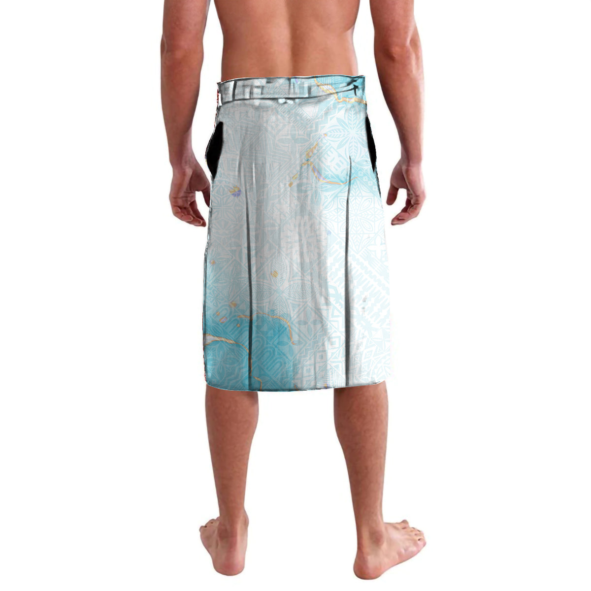 Polynesian Women's Day Wahine Lavalava Plumeria Marble Glaze - Turquoise LT7 - Polynesian Pride