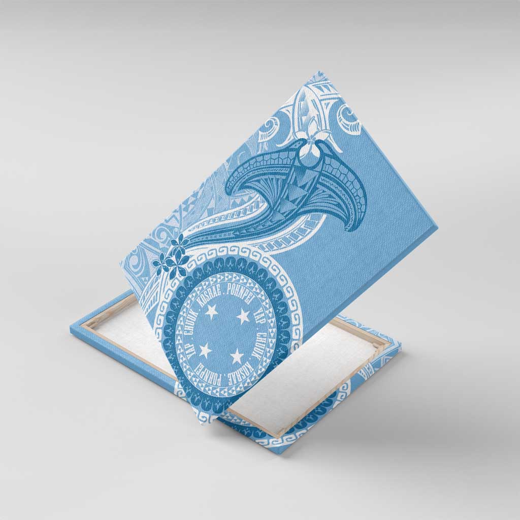 Micronesia FSM Canvas Wall Art Shark and Manta Classic Style