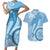Micronesia FSM Couples Matching Short Sleeve Bodycon Dress and Hawaiian Shirt Shark and Manta Classic Style