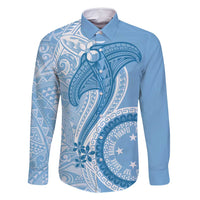 Micronesia FSM Family Matching Off Shoulder Maxi Dress and Hawaiian Shirt Shark and Manta Classic Style