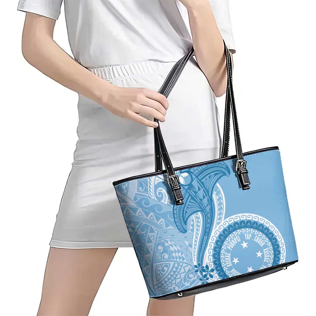 Micronesia FSM Leather Tote Bag Shark and Manta Classic Style