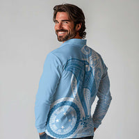 Micronesia FSM Long Sleeve Polo Shirt Shark and Manta Classic Style