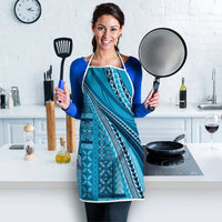 Pasifika Women's Day - Samoa Siapo Malu Tattoo Inspired Apron Turquoise