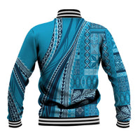 Pasifika Women's Day - Samoa Siapo Malu Tattoo Inspired Baseball Jacket Turquoise