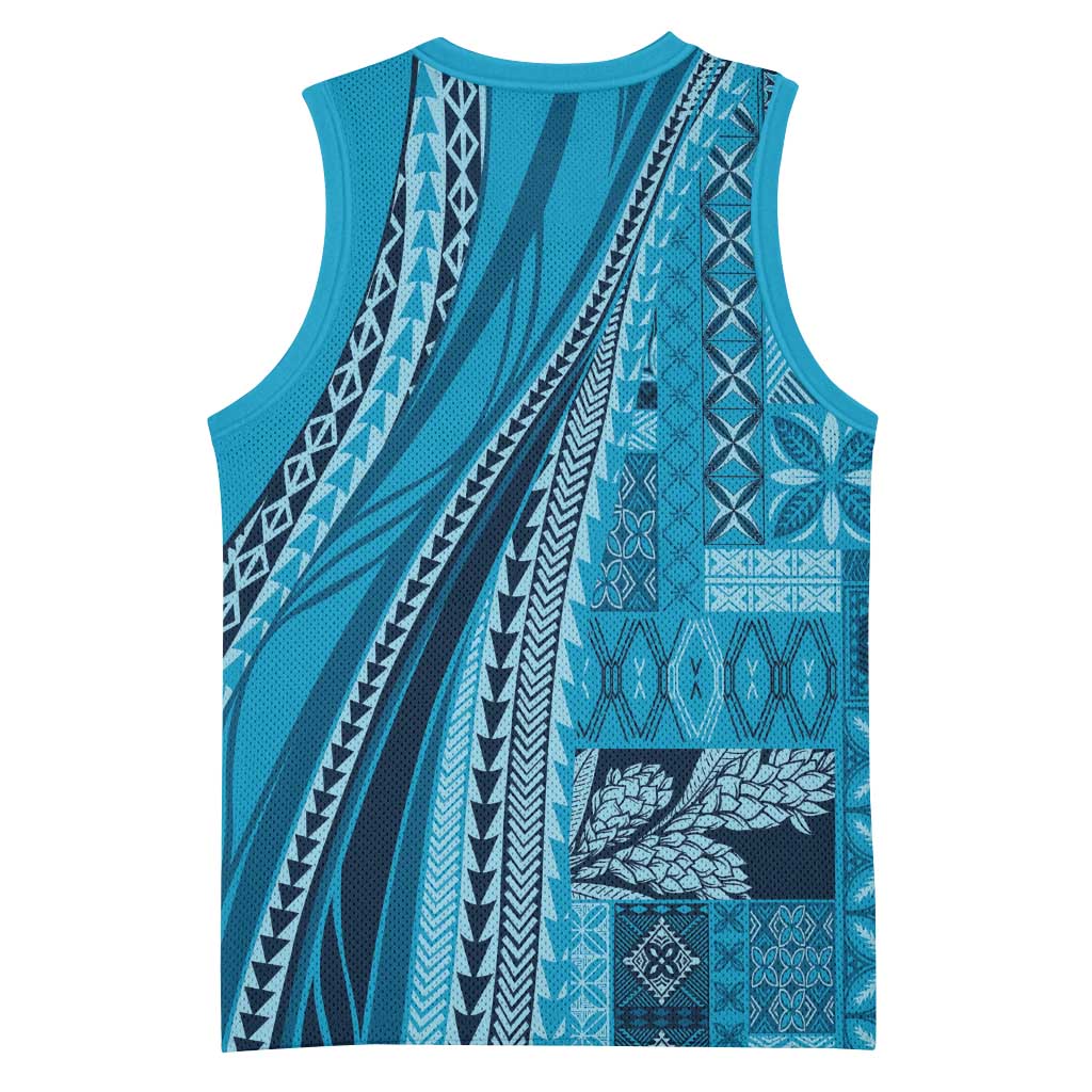 Pasifika Women's Day - Samoa Siapo Malu Tattoo Inspired Basketball Jersey Turquoise