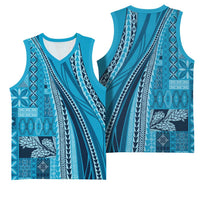 Pasifika Women's Day - Samoa Siapo Malu Tattoo Inspired Basketball Jersey Turquoise