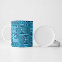 Pasifika Women's Day - Samoa Siapo Malu Tattoo Inspired Ceramic Mug Turquoise