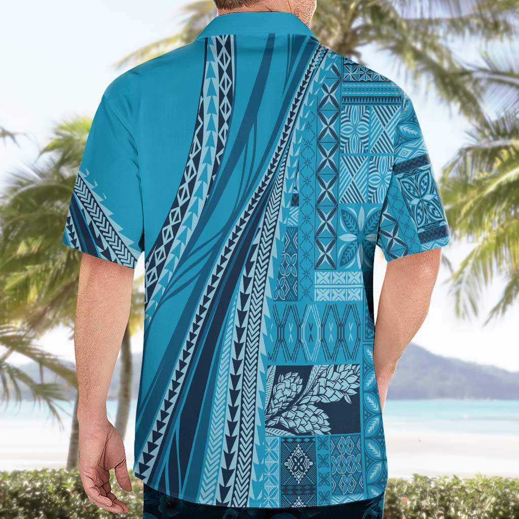 Pasifika Women's Day - Samoa Siapo Malu Tattoo Inspired Hawaiian Shirt Turquoise