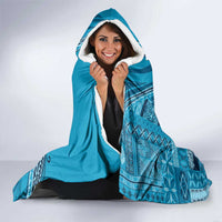 Pasifika Women's Day - Samoa Siapo Malu Tattoo Inspired Hooded Blanket Turquoise