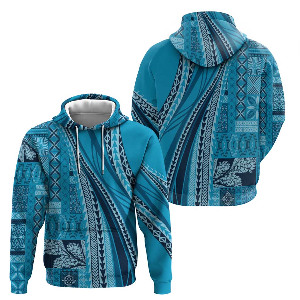 Pasifika Women's Day - Samoa Siapo Malu Tattoo Inspired Hoodie Turquoise