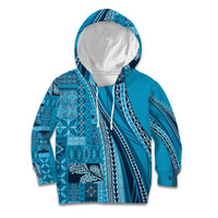Pasifika Women's Day - Samoa Siapo Malu Tattoo Inspired Kid Hoodie Turquoise