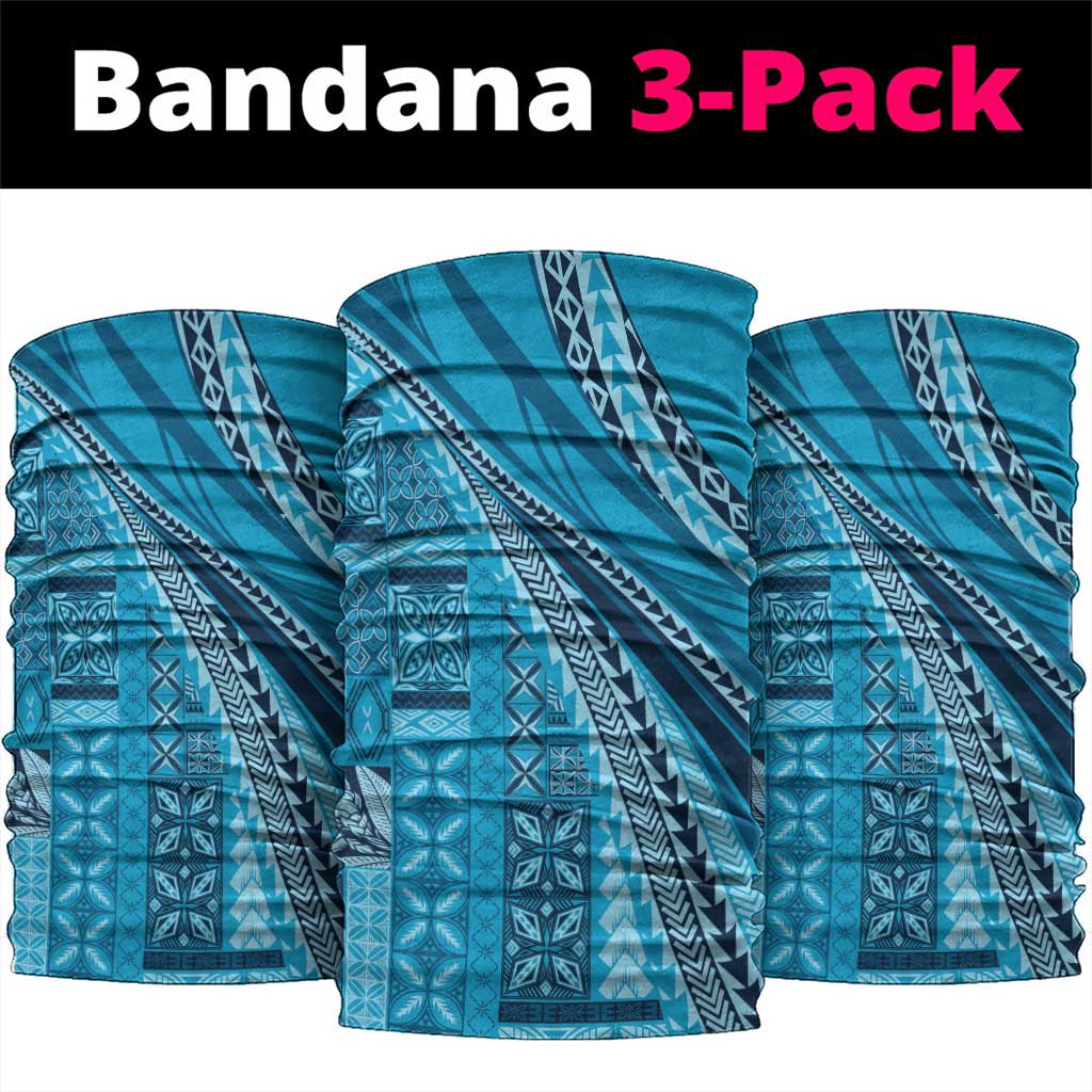 Pasifika Women's Day - Samoa Siapo Malu Tattoo Inspired Neck Gaiter Turquoise