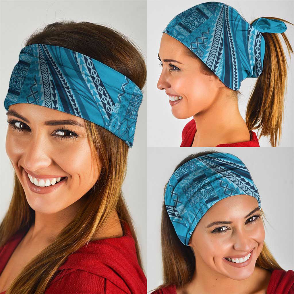 Pasifika Women's Day - Samoa Siapo Malu Tattoo Inspired Neck Gaiter Turquoise
