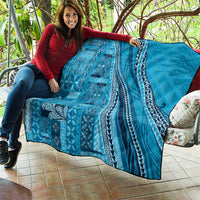 Pasifika Women's Day - Samoa Siapo Malu Tattoo Inspired Quilt Turquoise