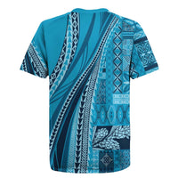 Pasifika Women's Day - Samoa Siapo Malu Tattoo Inspired Rugby Jersey Turquoise