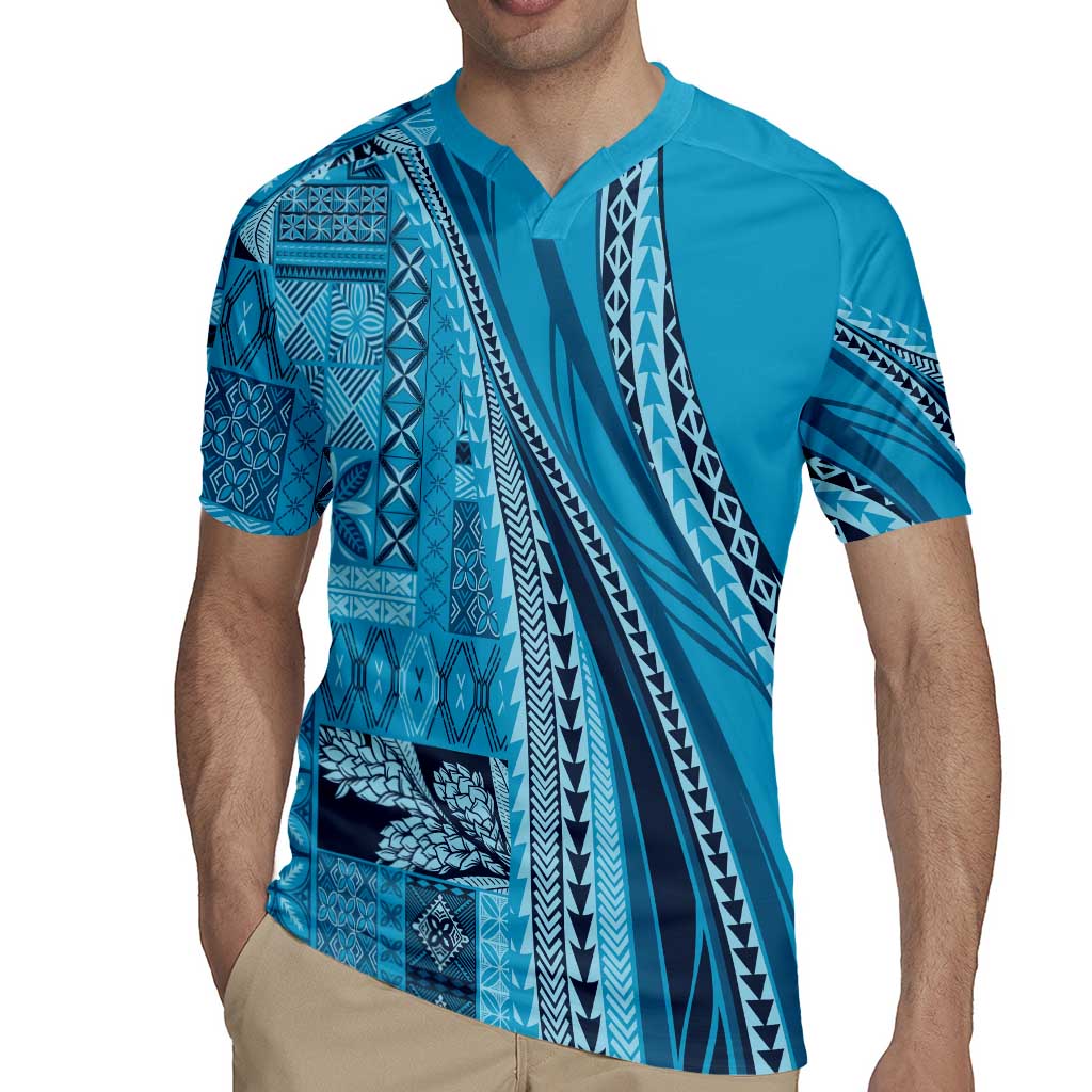 Pasifika Women's Day - Samoa Siapo Malu Tattoo Inspired Rugby Jersey Turquoise