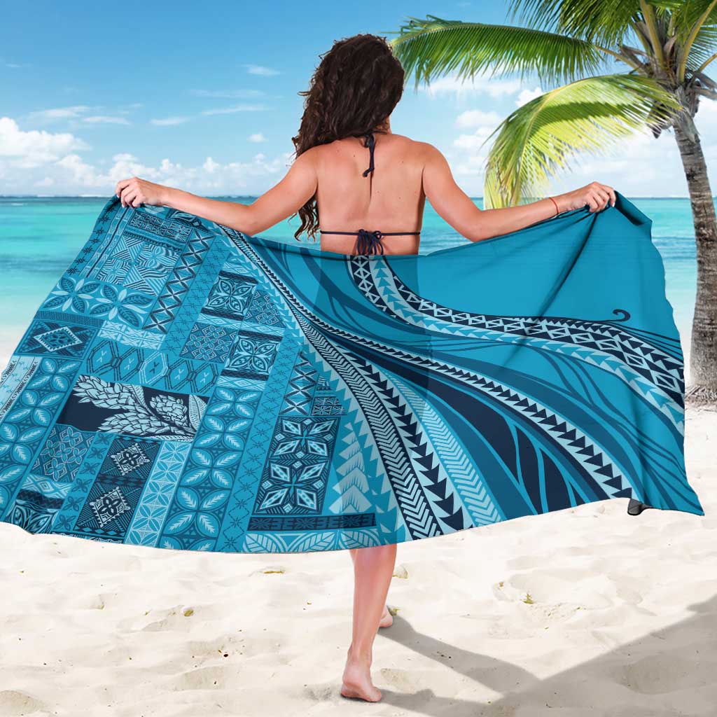 Pasifika Women's Day - Samoa Siapo Malu Tattoo Inspired Sarong Turquoise