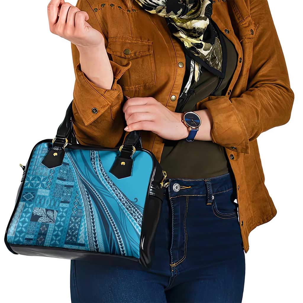 Pasifika Women's Day - Samoa Siapo Malu Tattoo Inspired Shoulder Handbag Turquoise
